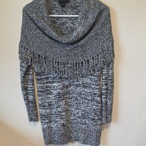 Allison Brittney Black and White Cowl Neck Sweater